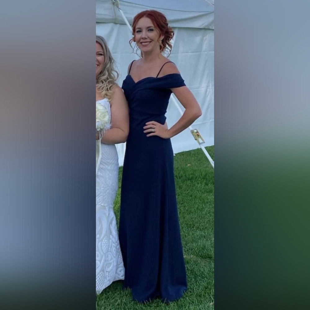 Navy Bill Levkoff Bridesmaid Dress